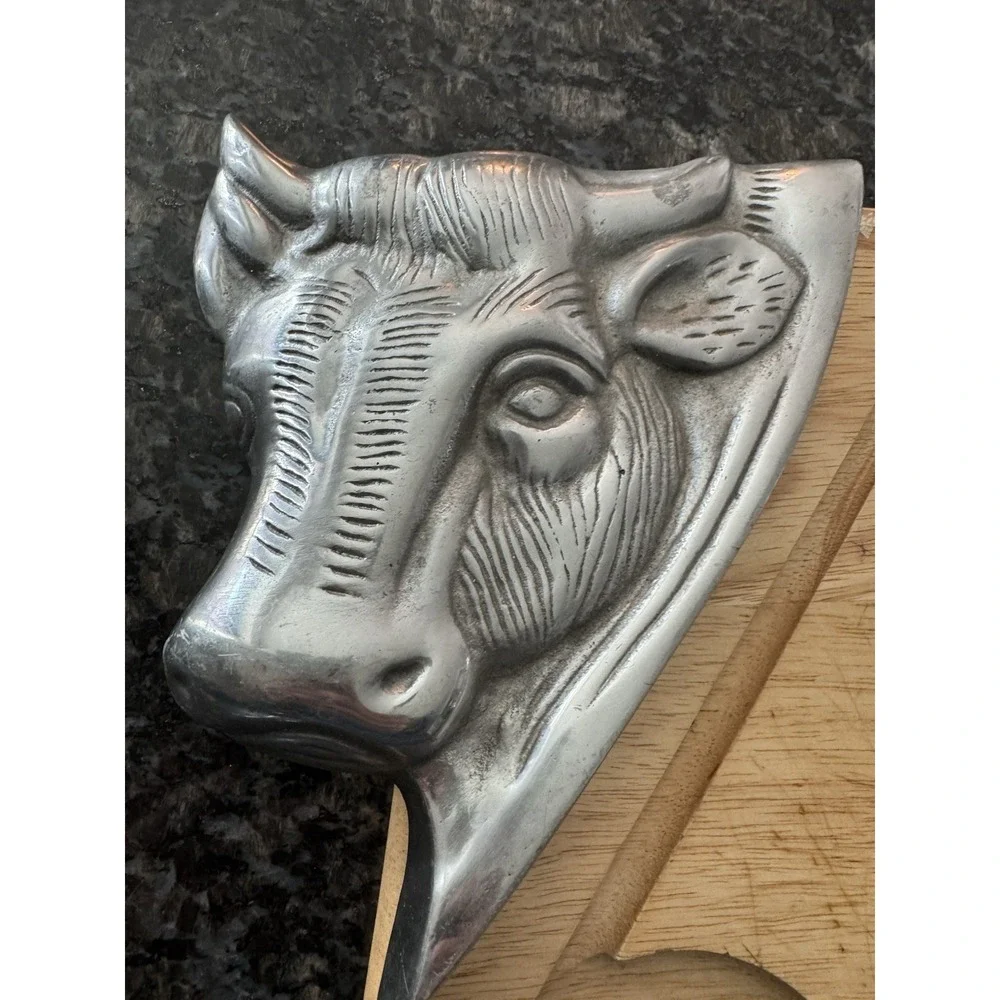 Vintage The Cellar Bull Handles on Hardwood Serving Tray Cutting board 20